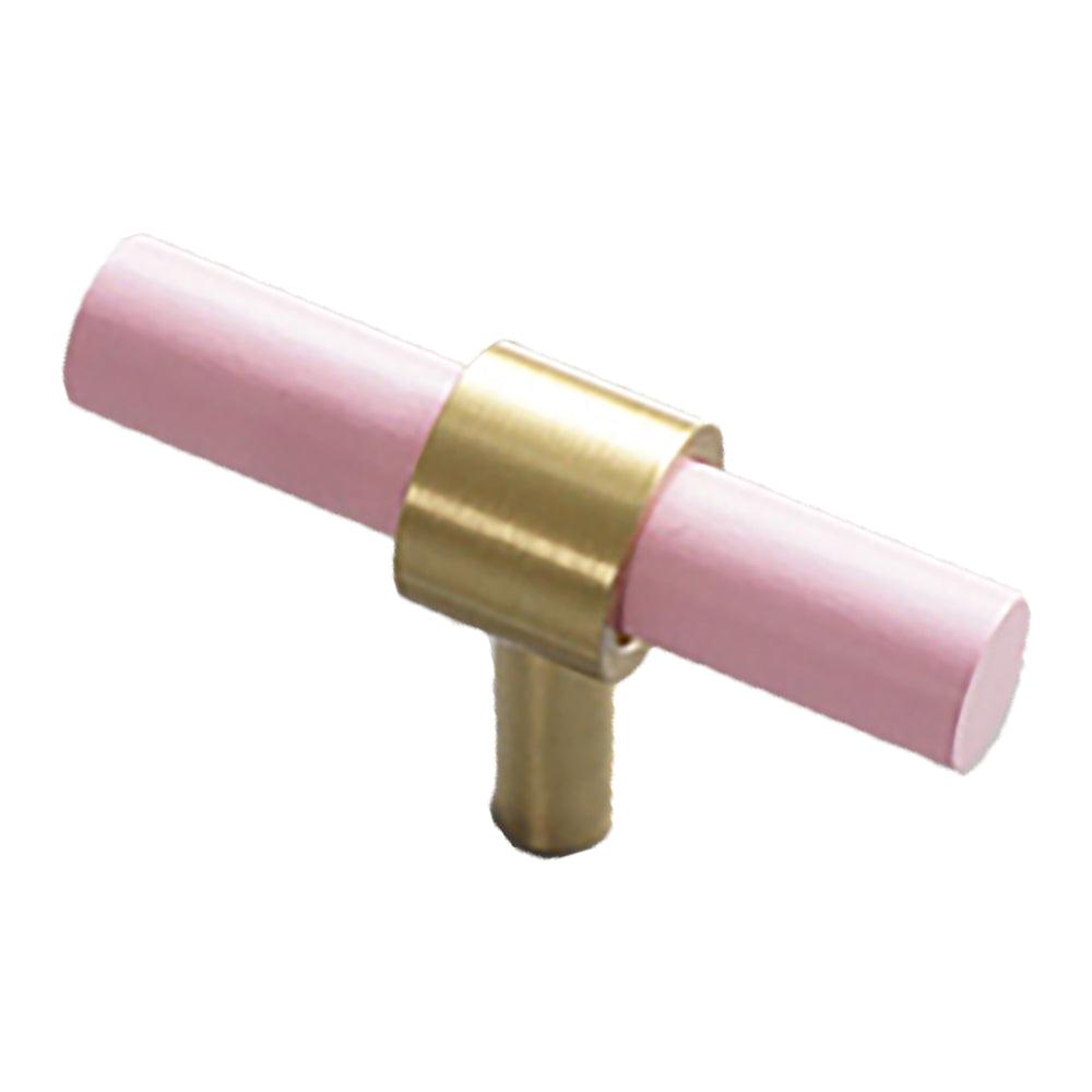 Pastel T Bar Handle Handles 60mm / Pink / Wood - M A N T A R A