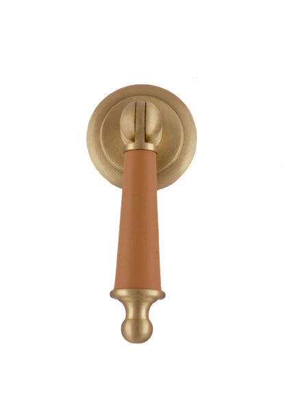 Austere Drop Knob /Door knob  / Brass/ Leather  /  M A N T A R A