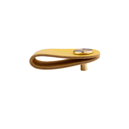 Maverick Pull Knob Knob 65mm / Yellow / Leather - M A N T A R A