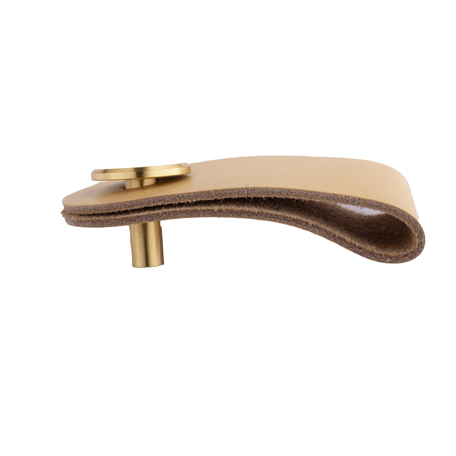 Maverick Pull Knob Knob 65mm / Beige / Leather - M A N T A R A