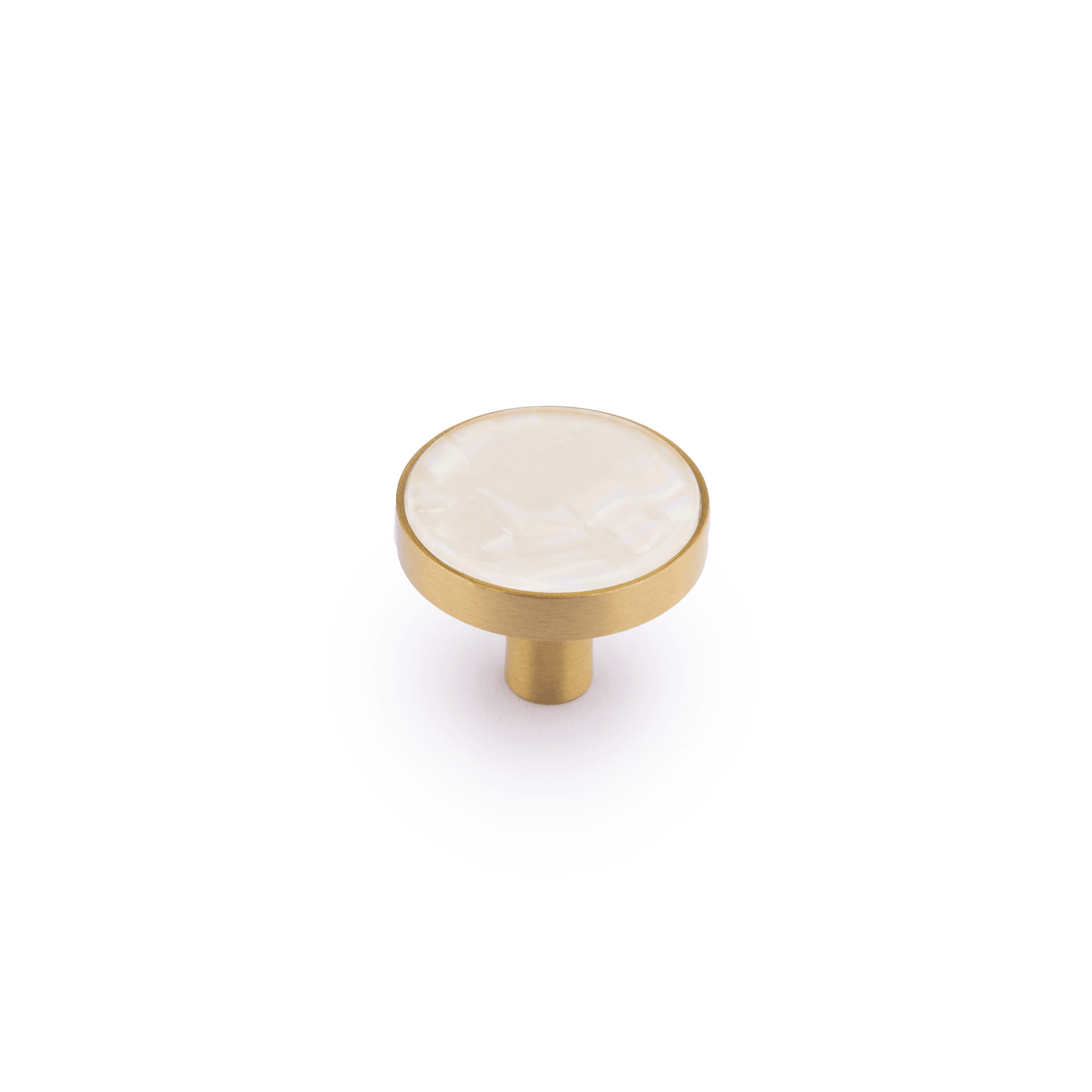 Regal Pearl Knob Knob 27mm / White / Brass - M A N T A R A