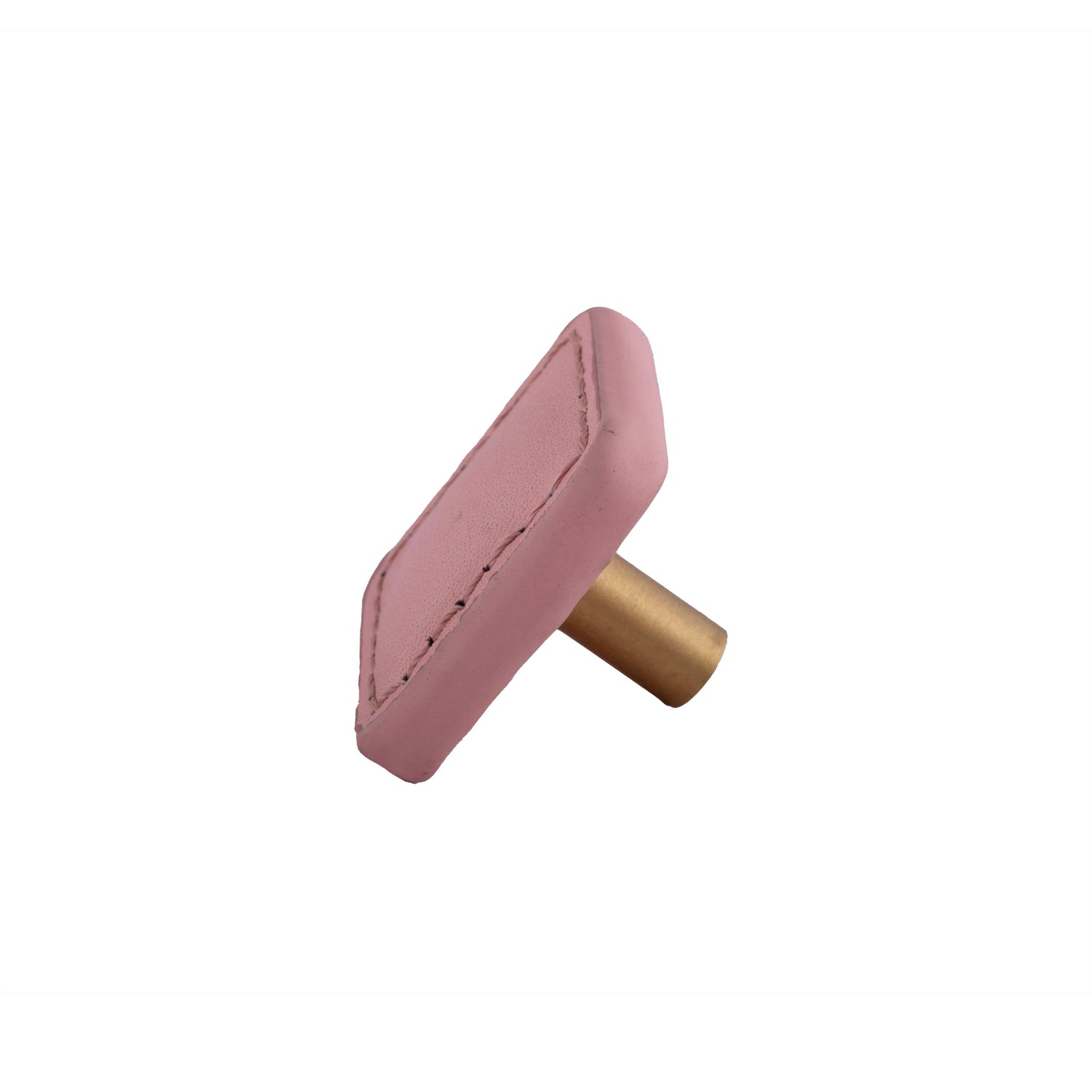 Sofia Square knob Knob 33mm / Pink / Leather - M A N T A R A