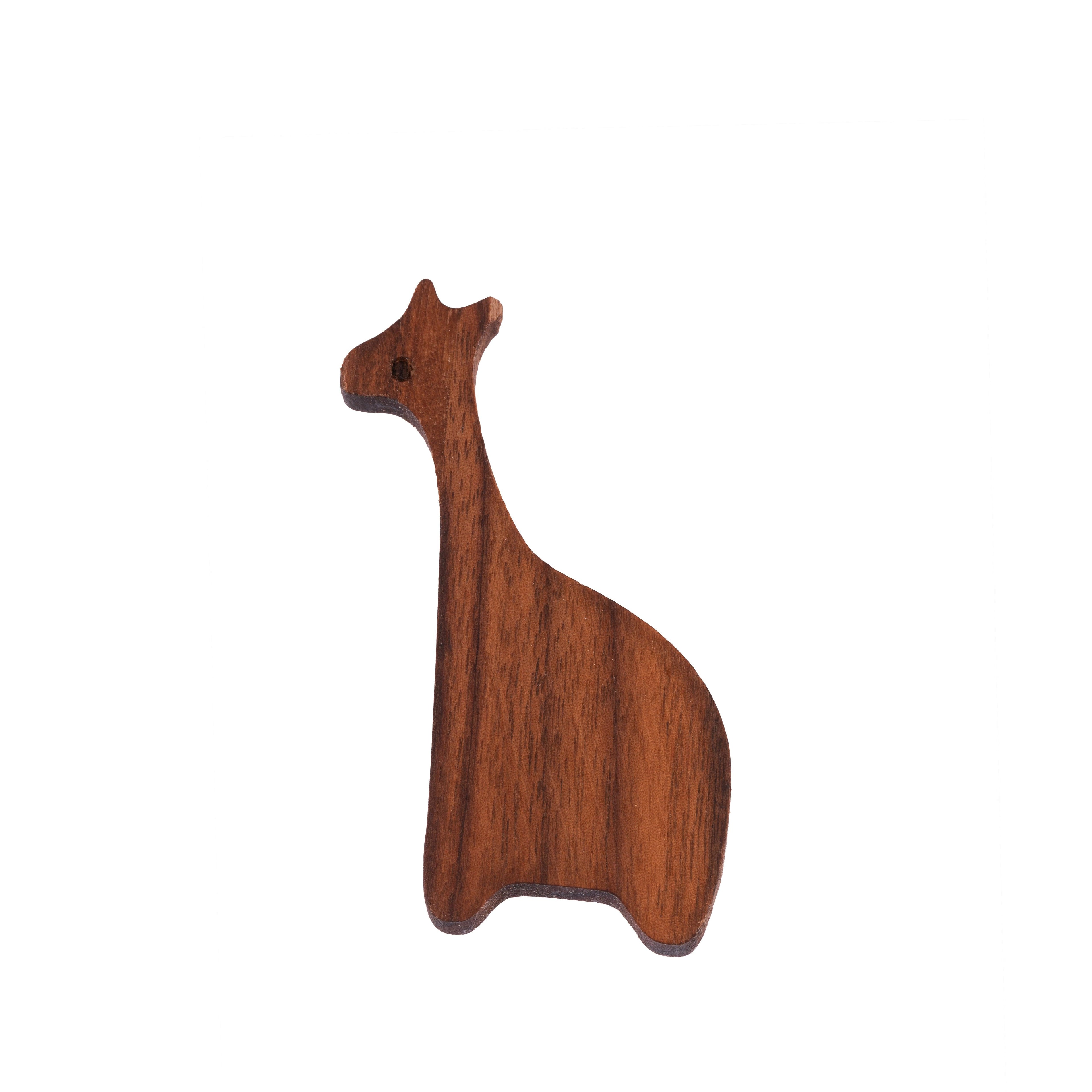 MANTARA W-0024-Giraffe Hook Hook 65mm / Walnut / Wood - M A N T A R A