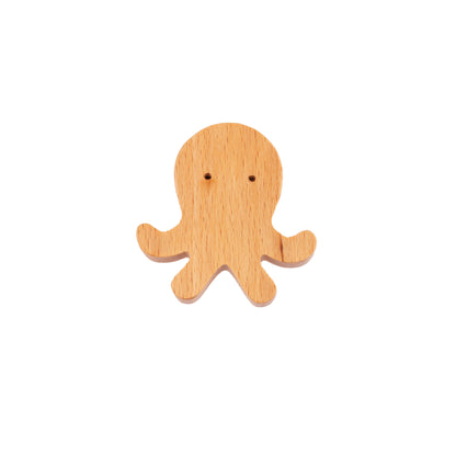 MANTARA W-0024-Octopus Hook Hook 65mm / Wood / Beige - M A N T A R A