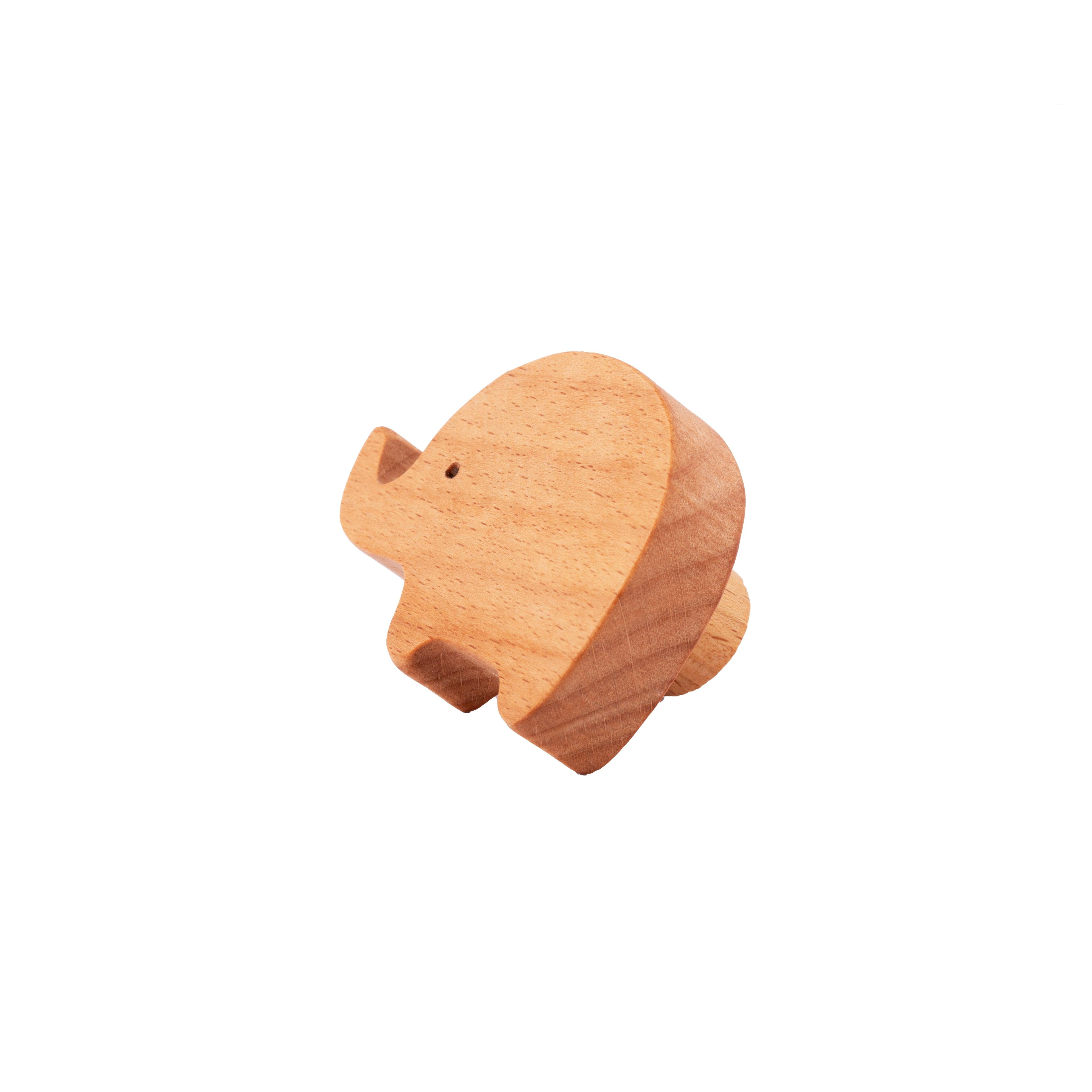 Elephant Wooden Knob Knob 50mm / Beige / Wood - M A N T A R A