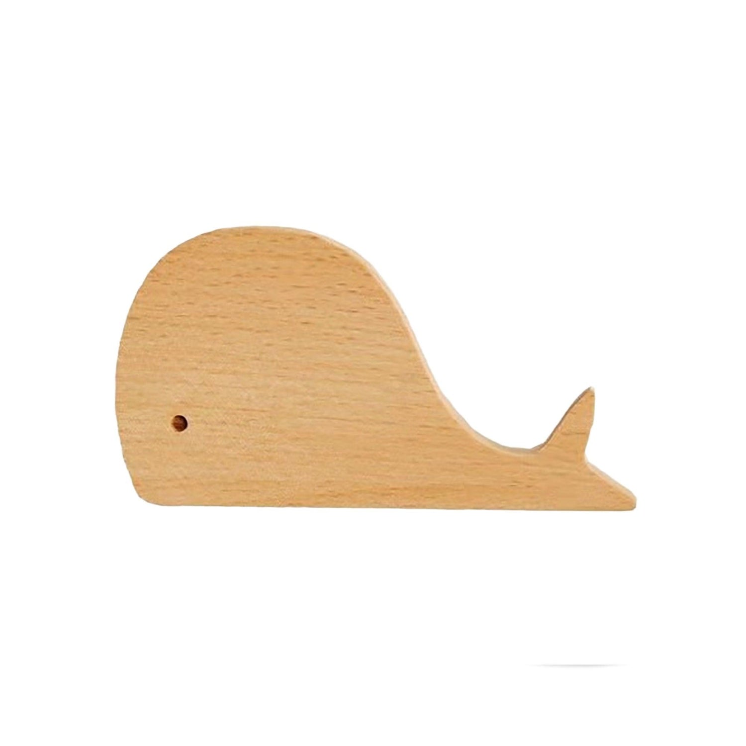 Whale Wooden Hook Hook 40mm / Beige / Wood - M A N T A R A