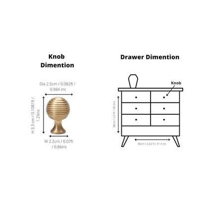 Astral Knob/ door  Knob/ round knob/ Gold / Brass - M A N T A R A