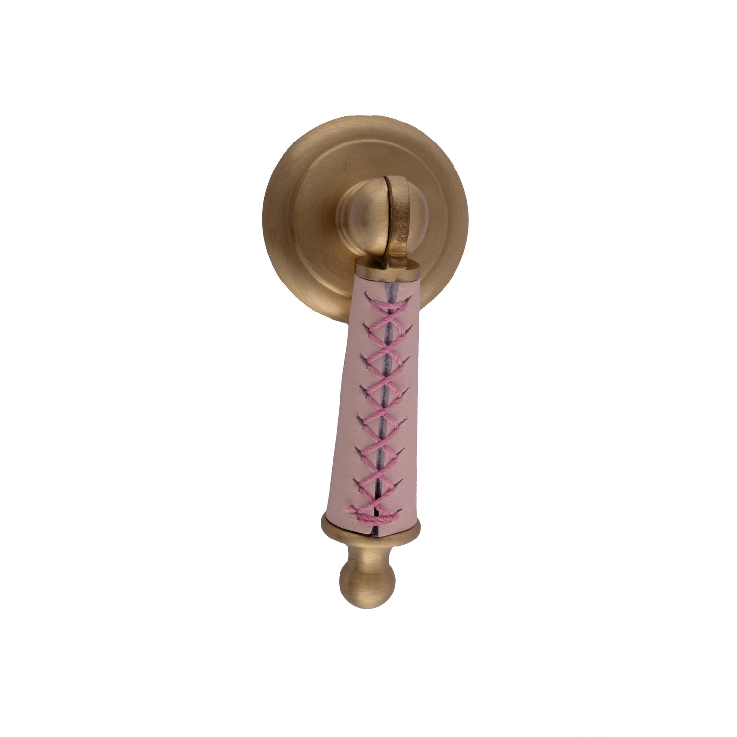 Austere Drop Knob /Door knob  / Brass/ Leather  /  M A N T A R A