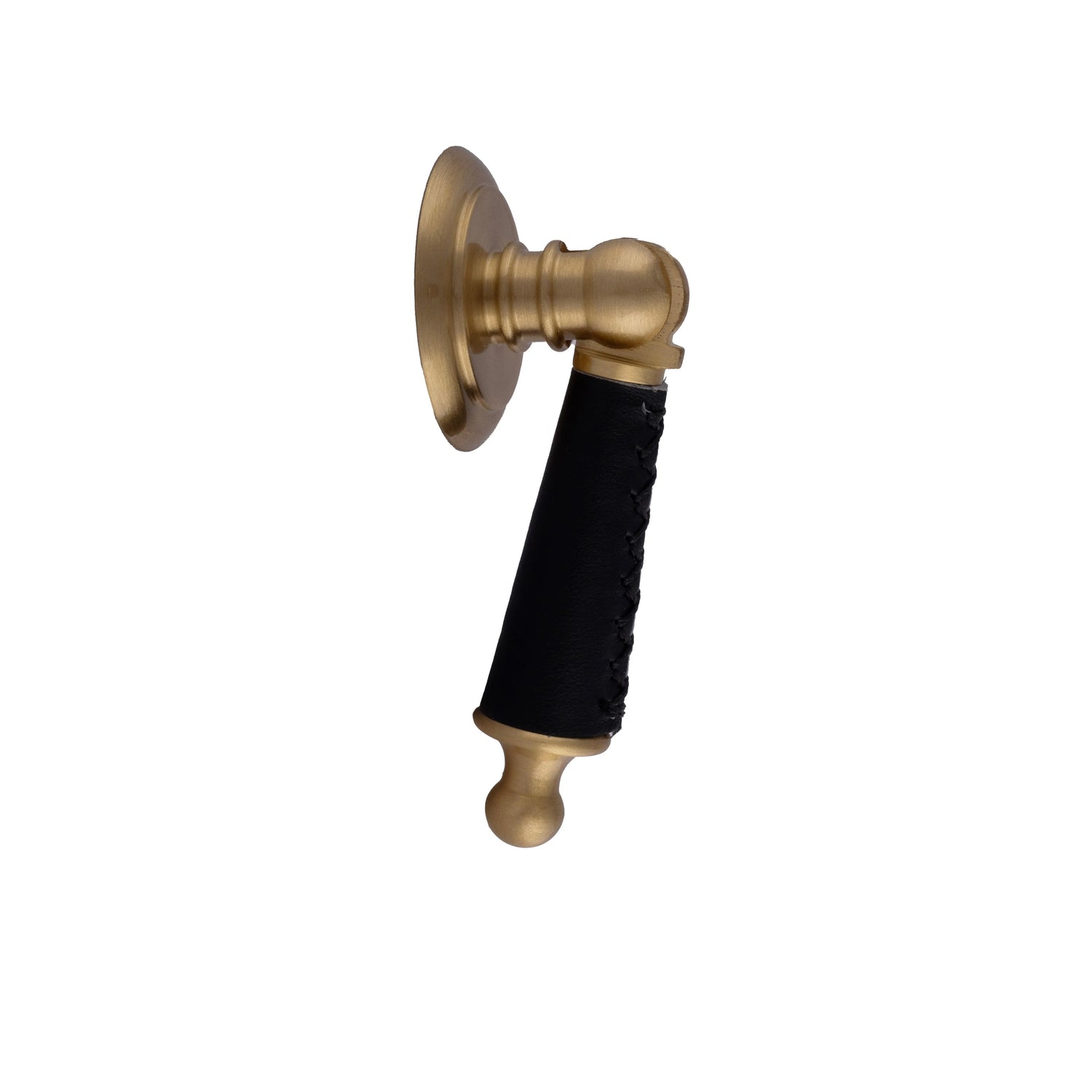 Austere Drop Knob /Door knob  / Brass/ Leather  /  M A N T A R A