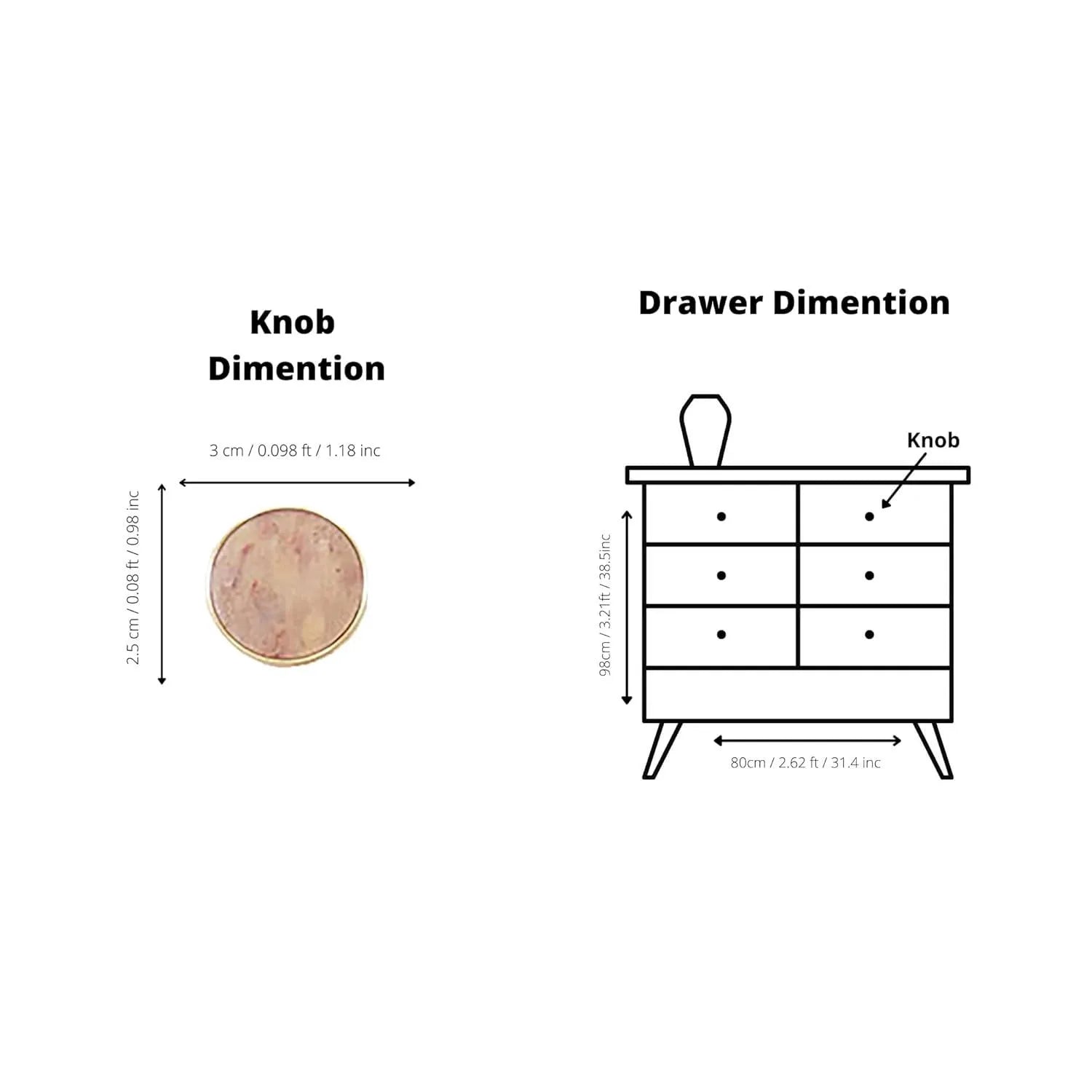 Carrara Knob | Cabinet | Drawer | Wardrobe | door knob| Kitchen door knobs | Brass | Natural stone |Mantara