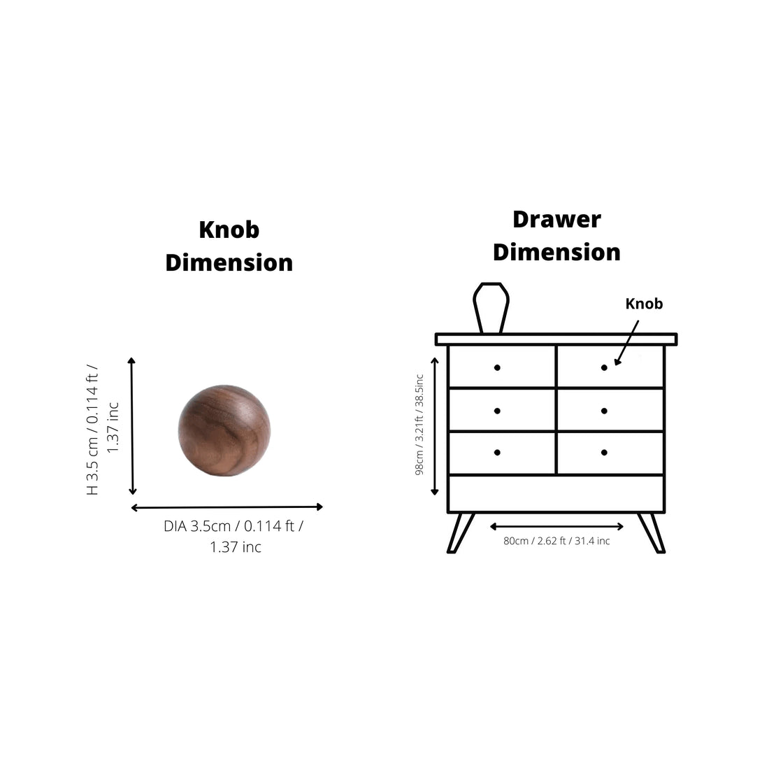 Celestial knob | Cabinet knob | drawer knob | Beige | Brown | Wood | Mantara