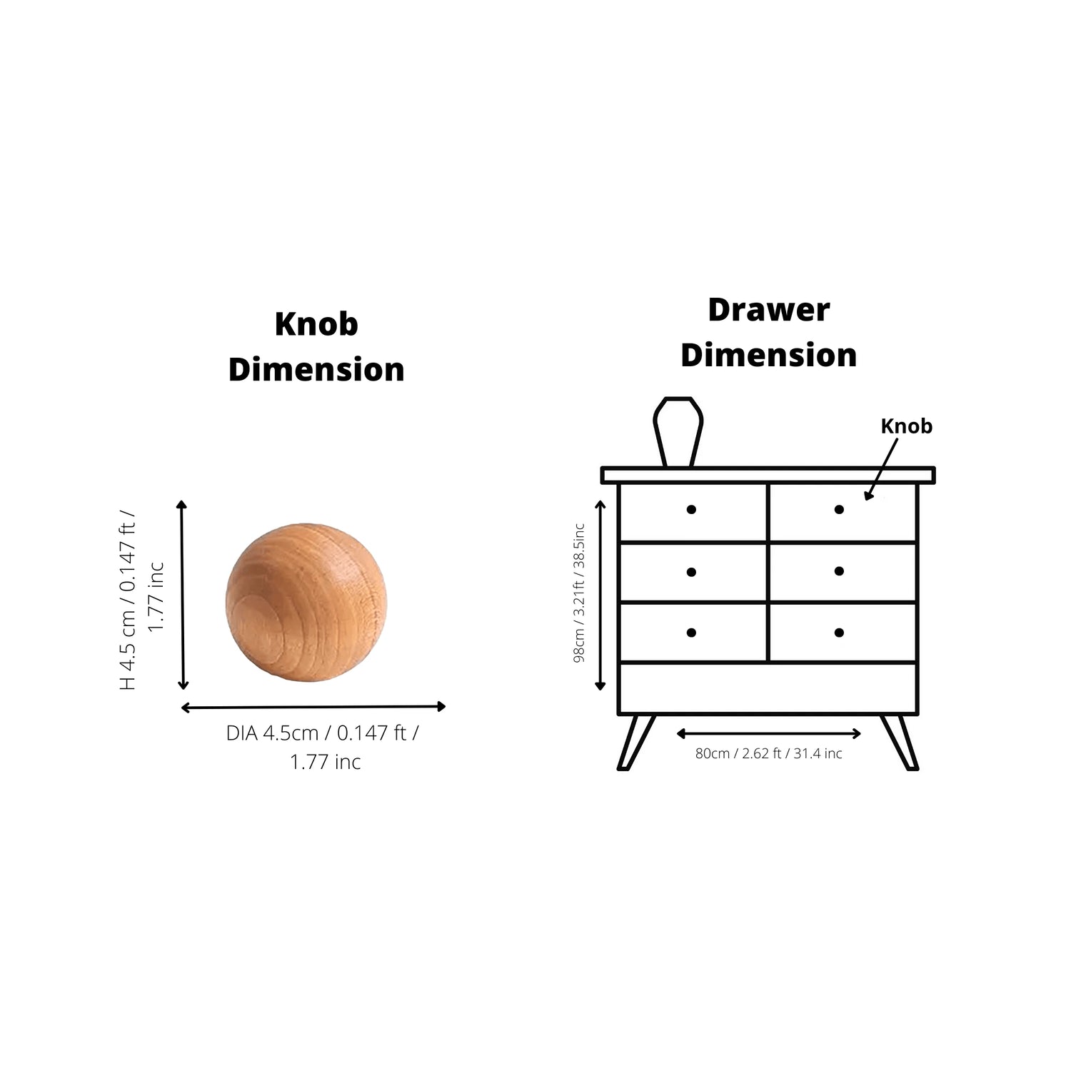 Celestial knob | Cabinet knob | drawer knob | Beige | Brown | Wood | Mantara