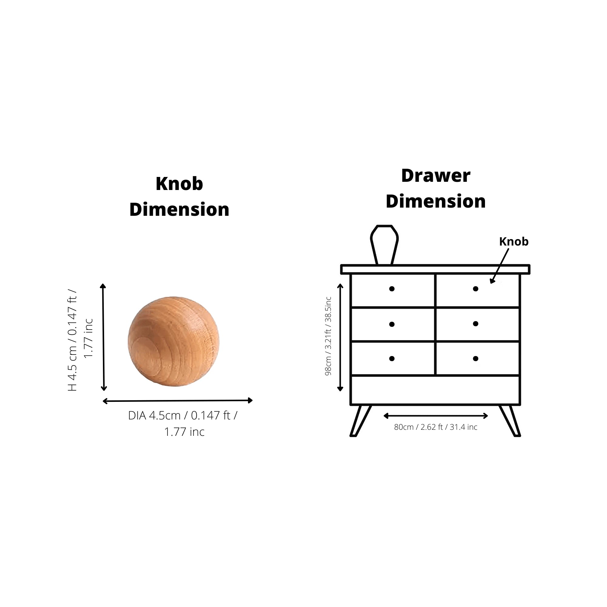 Celestial knob | Cabinet knob | drawer knob | Beige | Brown | Wood | Mantara