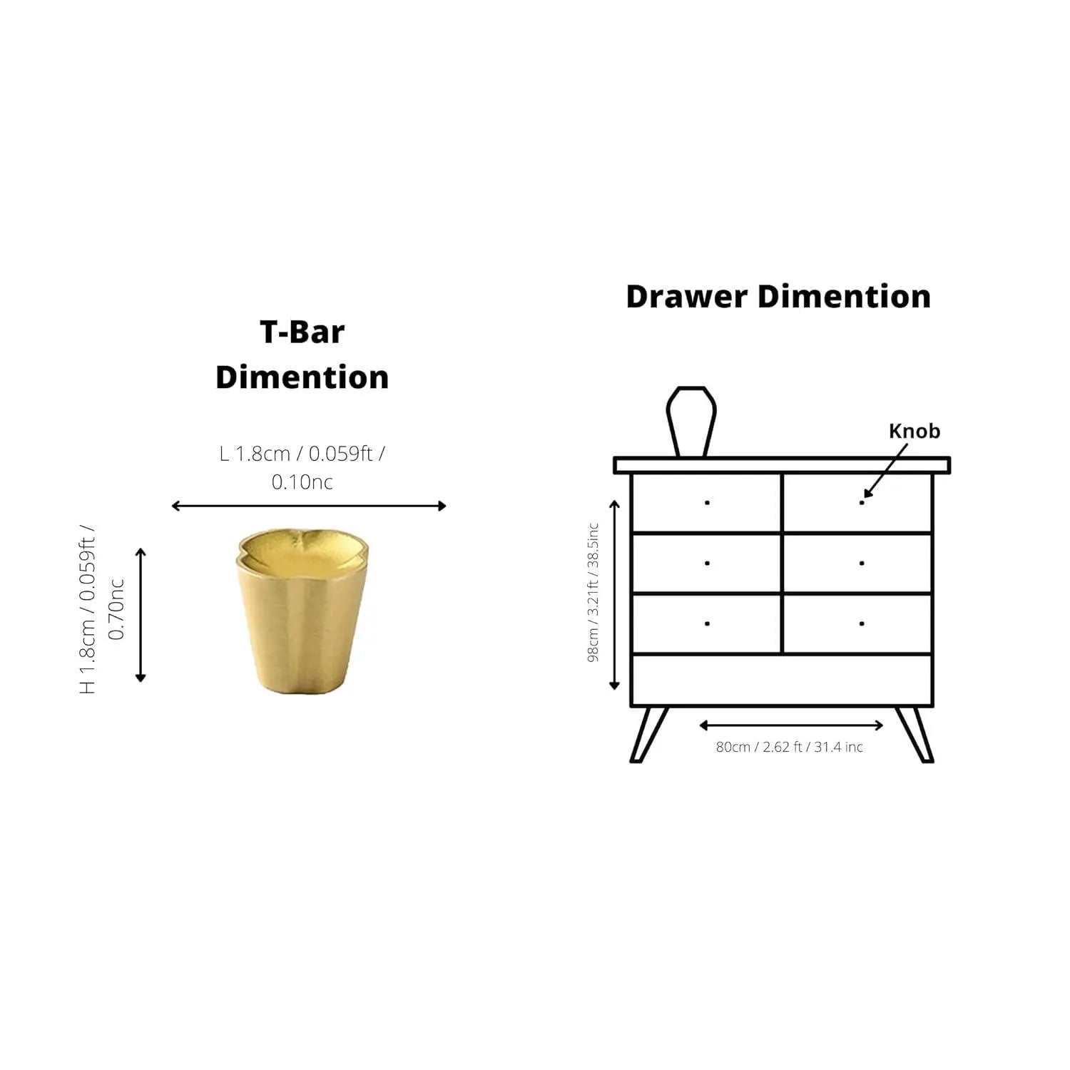 Clover knob | Cabinet knob | Drawer knob | Brass | Mantara