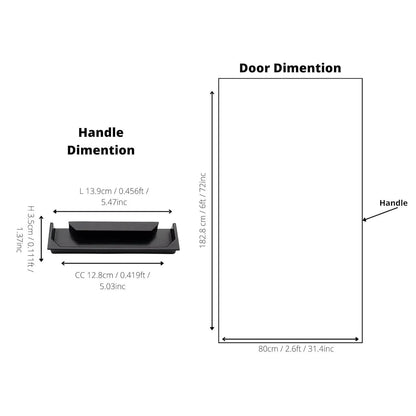 Concealed handle | Door handle | Sliding door handle | Black | Mantara