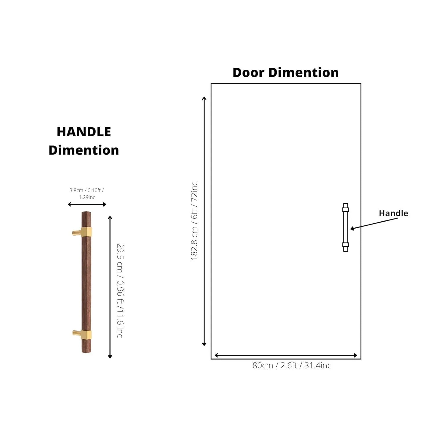 Ebonex T Bar Handle/ door Handles/ Wardrobe handles/ bedroom/ bathroom/ hardware/ furniture/quality / Wood - M A N T A R A