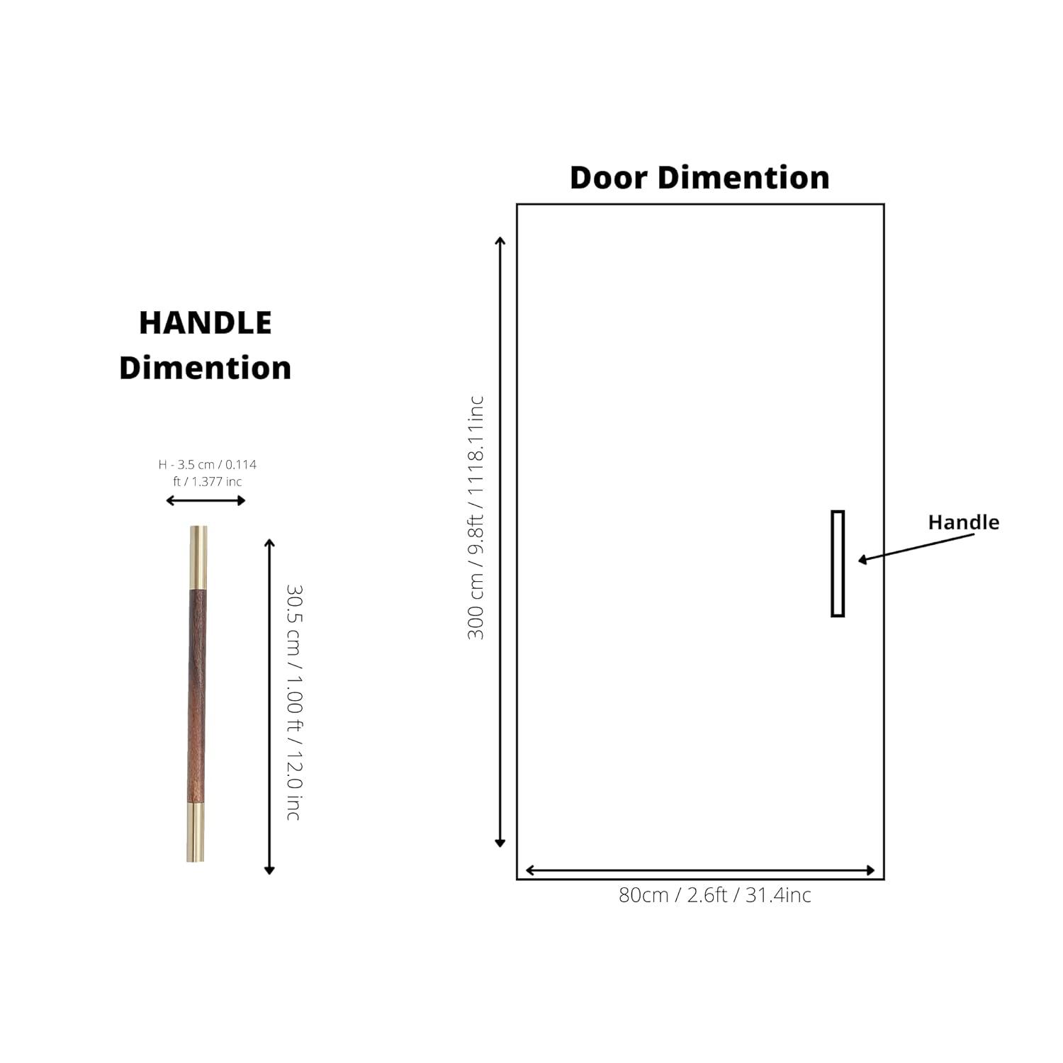 Elm Handle Handles 315mm / Brown / Wood - M A N T A R A