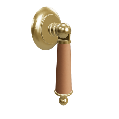 Austere Drop Knob /Door knob  / Brass/ Leather  /  M A N T A R A