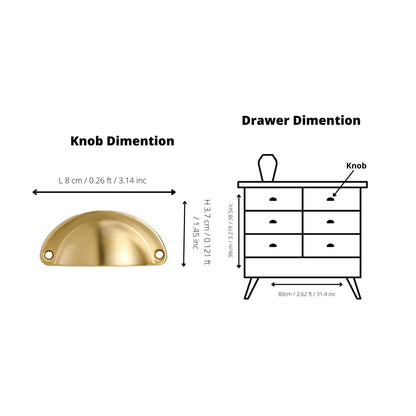 Vajra knob Handles 80mm / Gold / Brass - M A N T A R A