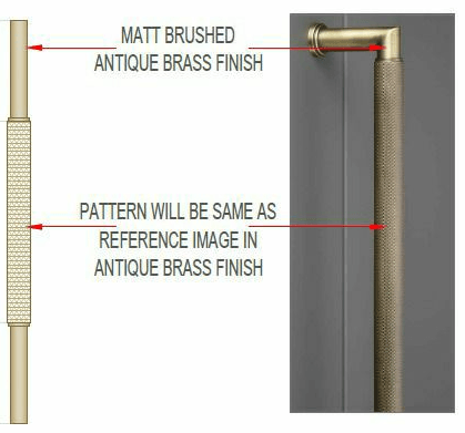 Antique Knurled Handle Handles 600mm / Gold / Brass - M A N T A R A